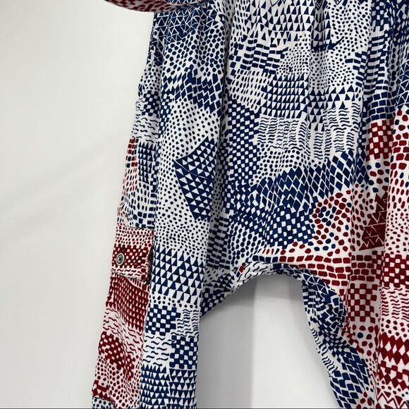 ANTHROPOLOGIE Hei Hei Blue & Red Printed Nouveau Harem Jogger Pants - Picture 4 of 15